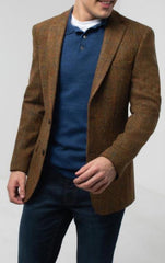 Mens Tweed Jacket in Rust