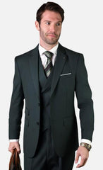 Mens Two Button Notch Lapel Suit Hunter