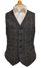 Mens Tweed Vest - Dark Grey