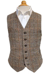 Mens Tweed Vest - Beige