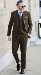 Mens Brown Linen Suit