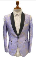 Mens Prom Blazer - Lavender and Gold Blazer For Homecoming