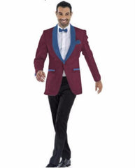 Mens Prom Blazer - Burgundy ~ Navy Blazer For Homecoming