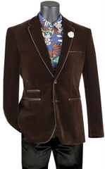 Mens Prom Party Jacket Brown Slim Fit