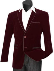 Mens Prom Party Jacket Wine Slim Fit