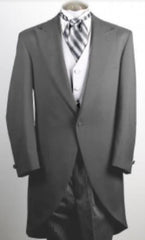 Men'S 100% Worsted Wool Light Grey Cutaway Jacket With The Tail Suit Tuxedo With Tails Fashion Tuxedo For Men