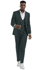 Mens Suits With Gold Buttons - Olive Green