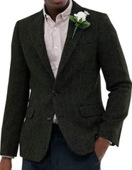 Business Blazer - Pattenred Sport Coat - Winter Fabric Sport Coat - Z-Dark Green