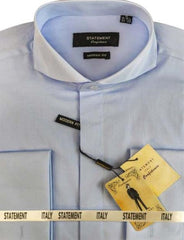 Mens Tapered Dress Shirts - Blue Shirt