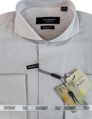 Mens Tapered Dress Shirts - Grey Shirt - 100% Cotton Fabric