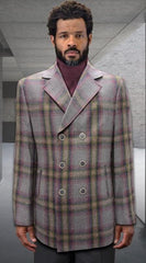 Mens Peacoat - Plaid Overcoats - Carcoat Grey