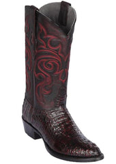 Mens Los Altos Caiman Hornback Round Toe Boot Black Cherry