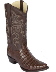 Mens Los Altos Caiman Belly Snip Toe Boot Brown