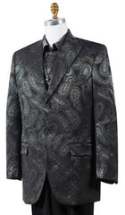 Dark Hunter Green Paisley Suit - Olive Tuxedo - Wedding Suit