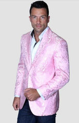 Pink Paisley Blazer - Mens Prom Tuxedo Jacket - Big And Tall Sport Coat