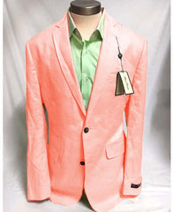 Mens Linen Blazer - Salmon Linen Sport Coat - Summer Blazer