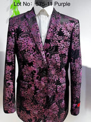 Retro Paris Suits Mens Suit Purple