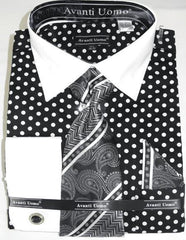 Polka Dot Dress Shirt - Black White