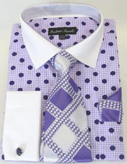 Polka Dot Dress Shirt - Purple