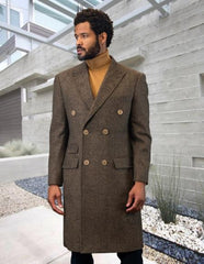 Statement Double Breasted Tan Overcoat