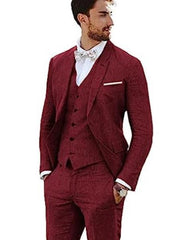 Light Burgundy Big and Tall Linen Suit