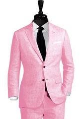 Pink Big and Tall Linen Suit