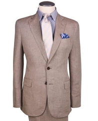 Dark Tan ~ Taupe ~ Khaki Big and Tall Linen Suit