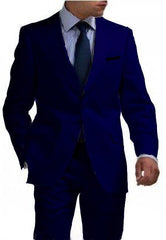 Navy Blue Big and Tall Linen Suit