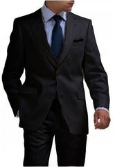 Black Big and Tall Linen Suit