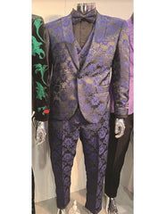 Retro Paris Fancy Blue Suit