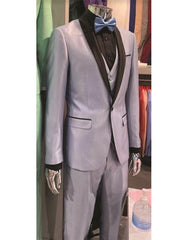 Retro Paris Fancy Light Blue Suit