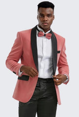 Mauve Velvet Tuxedo Jacket Slim Fit With Shawl Lapel