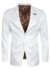 Sateen Suit - Shiny Suit - White Sharkskin Suit