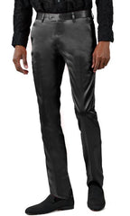 Shiny Dress Pants - Sateen Black Mens Pants