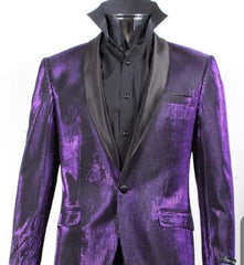 Purple Sequin Jacket - Slim Fit - Sequin Tuxedo