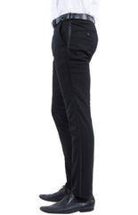 Black Tuxedo Pants - Sateen Stripe Dress Pants