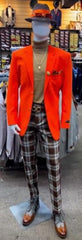 Mens Orange Blazer With Gold Buttons - Orange Sport Coat