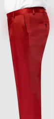 Mens Satin Pants Red