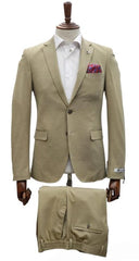 Gianni Testi Suit - Ultra Slim Suit - Stretch Fabric Suit Tan