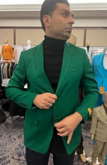 Mens Emerald Green Blazer - Green Sport Coat - Summer Jacket - Linen Blazer