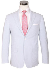 Seersucker Blazer - Blue Ice Seersucker Sport Coat