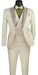 Nude Color Suit - Nude Wedding Tuxedo Ecru