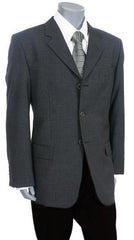 Mens 3 Button Blazer - Three Button Charcoal Gray Sport Coat - Side Vented - Wool Blazer