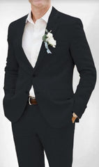 Mens Cotton Suit - Black Summer Suit