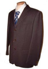 Mens 3 Button Blazer - Three Button Dark CoCo Brown Sport Coat - Side Vented - Wool Blazer