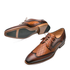 Mens Mezlan Calfskin Wingtip in Cognac