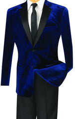 Men's Slim Fit Velvet Tuxedo 2 Piece in Navy