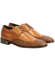 Vestigium Genuine Men's Cognac Catshark Derby Shoes - Mens Light Brown Mens Dress Shoes