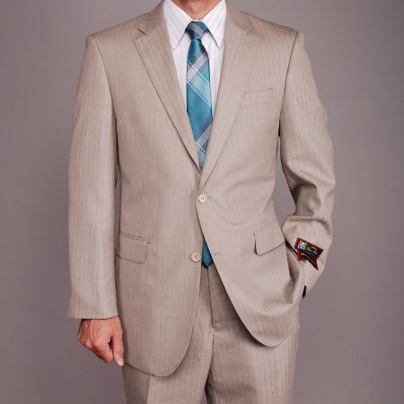 Tweed 3 Piece Suit - Tweed Wedding Suit Mens Sand Herringbone Tweed 2-button Khaki 2 Piece Suits - Two piece Business suits Suit