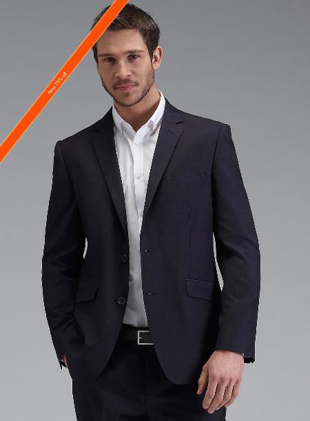 Men's 2 Button Slim Fitted Dark Navy Tonic Cheap Priced Business Suits Clearance Sale